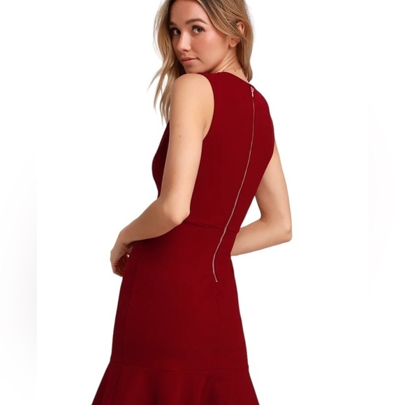 Lulus Tulip Hem Mini Dress M Valentines Day Flapper Wedding Guest Office Classic - Picture 4 of 12